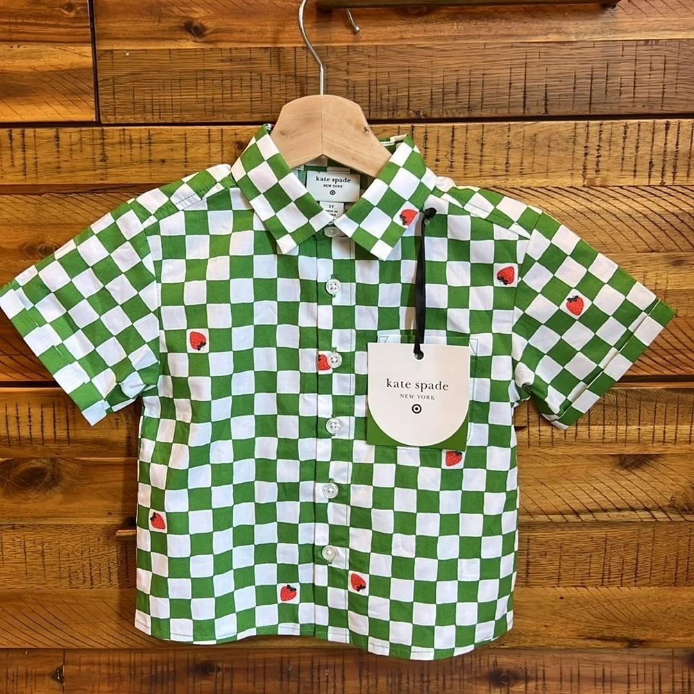 NWT Kate Spade x Target Green Checkered Kids Outfit